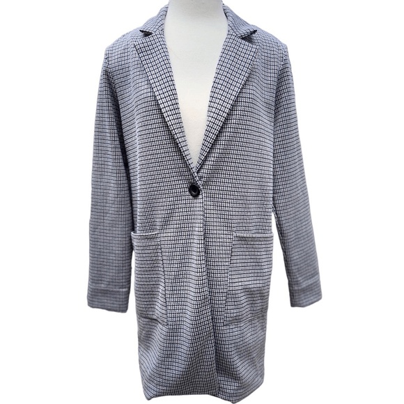 Philosophy Jackets & Blazers - PHILOSOPHY SBrown Houndstooth Single Button Long Blazer Jacket Womens size Smal